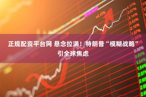 正规配资平台网 悬念拉满！特朗普“模糊战略”引全球焦虑